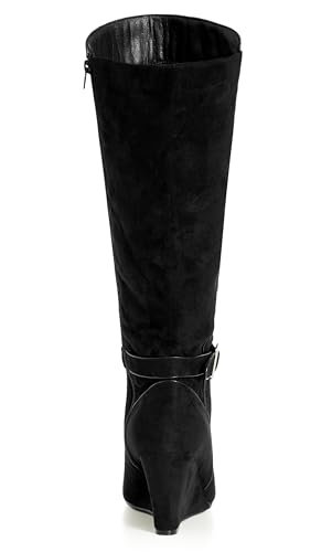City Chic Women's Wide Fit Clea Knee Wedge Boot High2