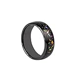 HECERE Waterproof Ceramic NFC Ring, NFC 215 Chip Universal for Mobile Phone, All-Round Sensing Technology Wearable Smart Ring, Colorful Fragments Ring for Men or Women (Colorful Fragments Ring 20mm)