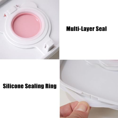PandaEar 2 Pack Portable Baby Wipes Dispenser | Refillable Wet Wipe Case with Secure Lid and Carrying Strap for Travel, Diaper Bag, Car, and Nursery, Bear, Pink/Green — view 7