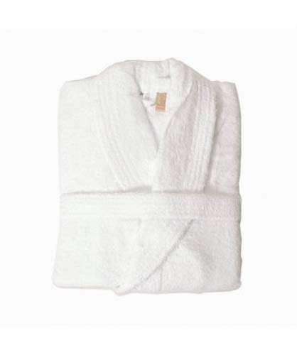 10XDIEZ Albornoz de Ducha para Mujer y Hombre 100% Algodón de Rizo (Rizo Blanco - M (Mediana))