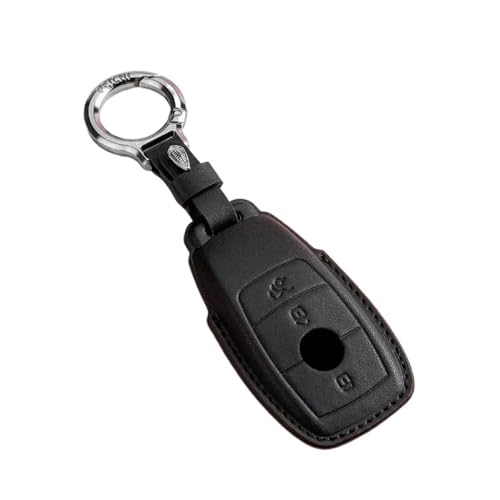 Étui clé Mercedes Benz en cuir noir B1 pour protection coque Classe A C E S GLB
