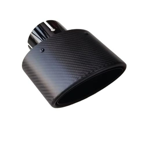 Silenciador de coche con terminal de escape ovalada de fibra de carbono ID 48mm