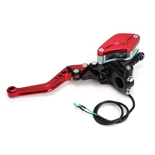 Pompe frein moto rouge 7/8 pouces avec levier d'embrayage hydraulique