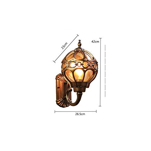 Applique murale laiton style européen E27 lanterne étanche - 7