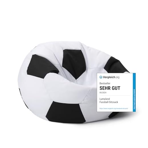 Lumaland Luxury Fußball Sitzsack hochwertiges Fussballsitzkissen aus der Comfortline klein original