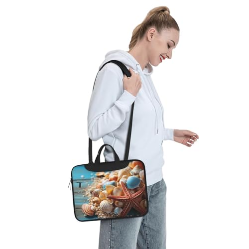 Maletín para portátil con conchas y estrella de mar 15.6" miniatura 3
