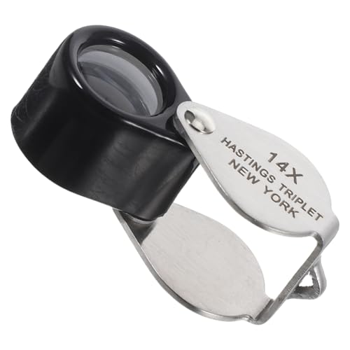 IWOWHERO Jewelers Loop Magnifier 14x Glass Magnifying Lens for Jewelry Loupe Holder Carrying Case Handheld Loupe for Diamond Inspecti