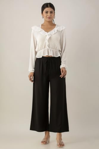 Image of Moirai Super Soft Viscose Rayon Palazzo Pants for Women Relaxed & Regular Fit Solid Palazzo for Women & Girls Casual Ethnic Wear