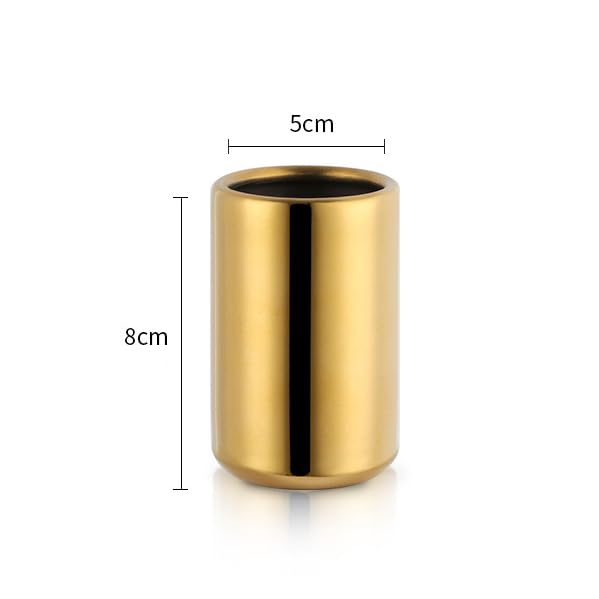 lasenersm 2 Pieces Stainless Steel Fruit Fork Holder Cocktail Fork Holder Jar Stainless Steel Kitchen Utensil Holder Food Pick Forks Holder Coffe Spoon Holder Cup, 5 x 8 cm, Gold