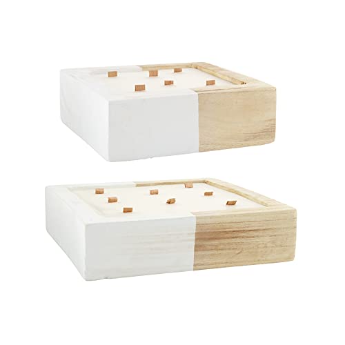 Mud Pie Paulownia Square Wood Scented Candle, Large, 12" X 12" #TOP3