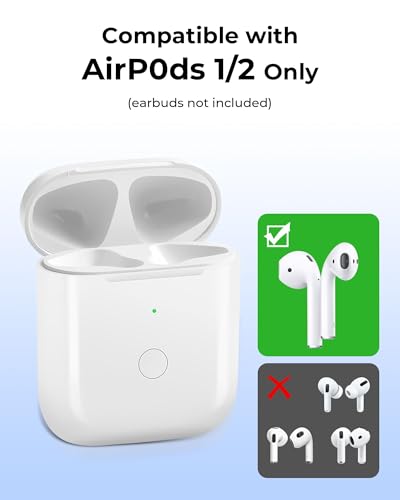 Kabelloses Ladecase Kompatibel mit Air-pod 1 und 2 Generation,Wireless Charging Case Original Ersatz Replacement, Bluetooth Pairing Sync Button