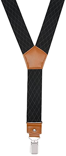 Image of Suspenders for Men Y Back Adjustable Elastic with Strong Clips 47 Inches