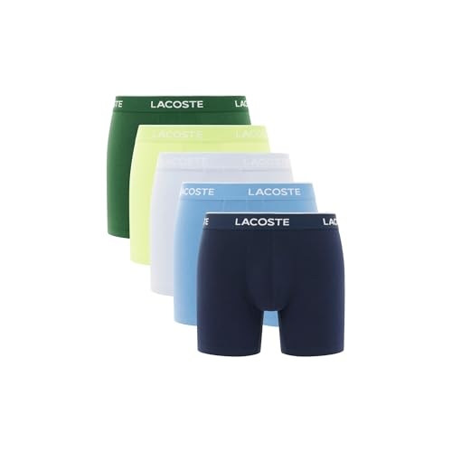 Lacoste Men's Cotton Stretch Essentials Boxer Briefs, 5-Pack (Amazon Exclusives), Navy Blu... Lacoste Men's Cotton Stretch Essentials Boxer Briefs, 5-Pack (Amazon Exclusives), Navy Blu...