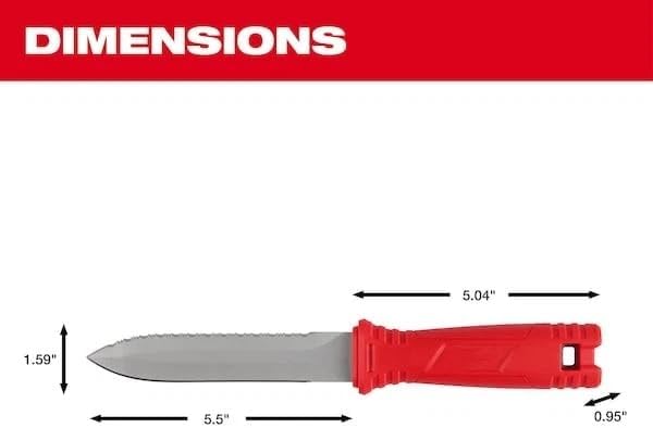 for Milwaukee Tool 48-22-1927 Duct Knife, Serrated/Smooth, Blade 5 1/2 In L