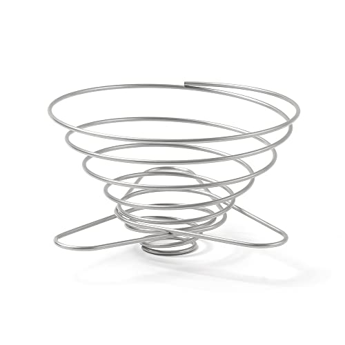 RUNGEASINI Spring Type Coffee Dripper Filter Holder Outdoor Camping Backpacking Portable Stainless Steel Filter Paper Pour Over Coffee Maker Folding Cone Funnel Bracket for Mug (L)