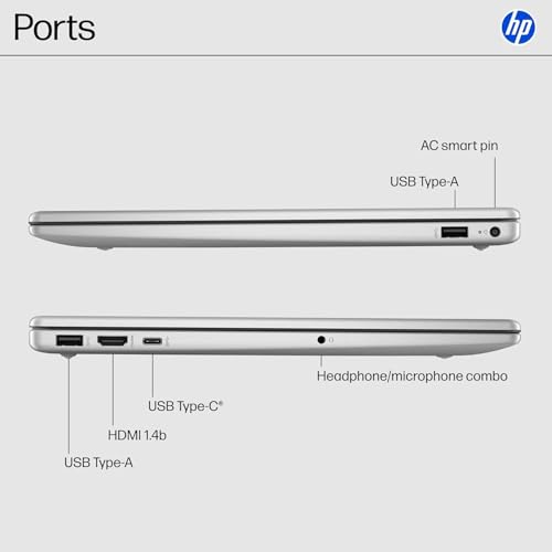 Image of HP 15.6 inch Touchscreen Laptop, AMD Ryzen 5 7520U(Up to 4.3 GHz), 8 GB RAM LPDDR5, 512 GB SSD, AMD Radeon Graphics, HD Private Webcam, HDMI, Wi-Fi 6, Bluetooth, Anti-Glare, Windows 11 Pro, Silver