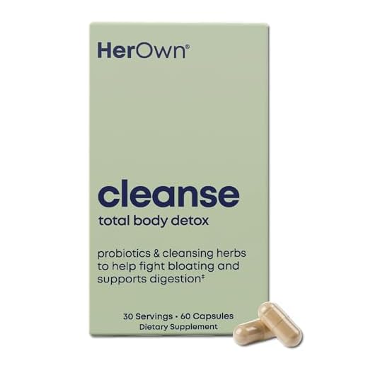 her own Cleanse, Gentle Detox, Supports Healthy Gut, Ocean Algae Cleanse, Prebiotic/Probiotic Blend, Cleansing Herbal Blend, Gluten and Soy Free, Vegan, 60 Capsules, 30 Servings, Multicolor