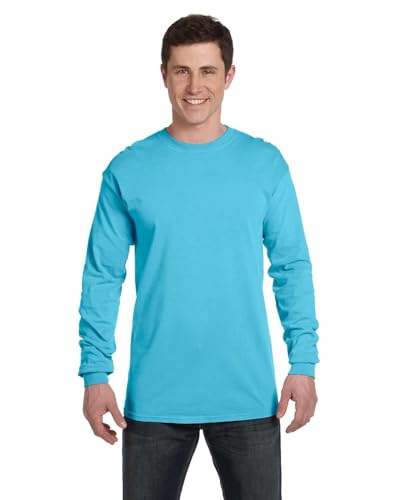 Image of Chouinard T Shirt 6014 Basic Unisex Cotton Long-Sleeve Tee 2XL Lagoon Dirdye