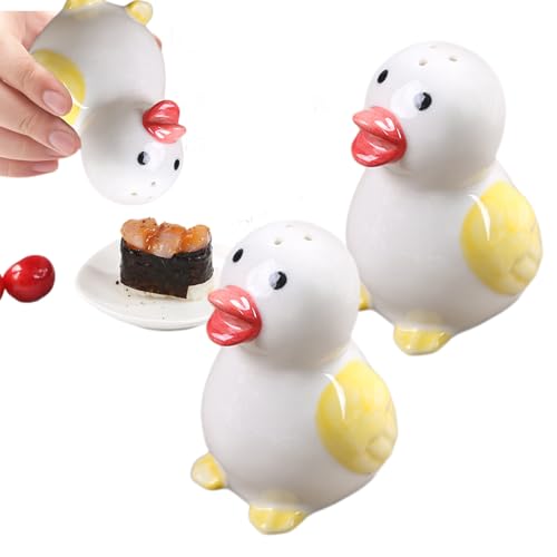 Sal y Pimienta Set, Smavles Salero y Pimentero en Cerámica, Set básico de utensilios de cocina elegantes 2Pcs