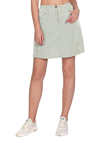 Little Donkey Andy Women's Athletic Skort Build-in Shorts UPF 50+ Golf Tennis Skirt Light Gray M