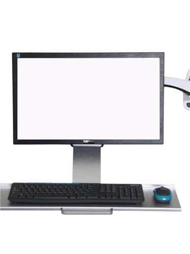 Support de moniteur d'ordinateur industriel double bras avec plateau clavier