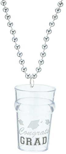 Collier de perles Beistle avec verre Graduate argent 33 pouces pour animer un bal de promo