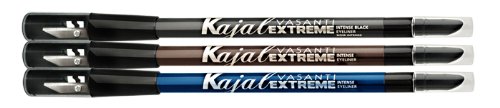 VASANTI Kajal Waterline Eyeliner Pencil - Long-lasting, Waterproof, Smudge-proof, Safe for Sensitive Eyes, Waterline Eyeliner