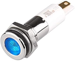 H10F-10B, High Intensity LED Indicator, 10mm Panel Hole, Flat Head Type, Blue, 110V AC