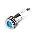 H10F-12B, High Intensity LED Indicator, 10mm Panel Hole, Flat Head Type, Blue, 12V DC