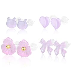 Purple Earrings Set-4 Pairs
