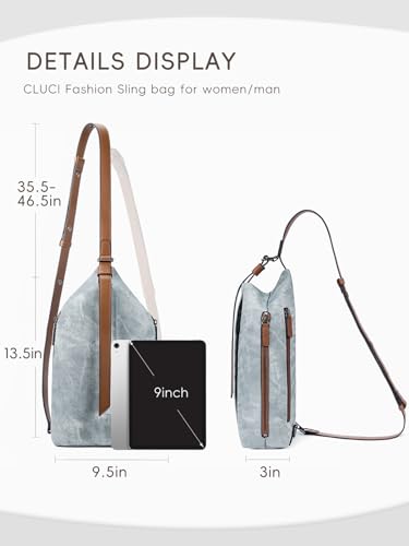 CLUCI Crossbody Bags for Women, Denim Sling Bags for Women, Cross Body Bag for Woman,Leather Cross Body Bag Daypack3