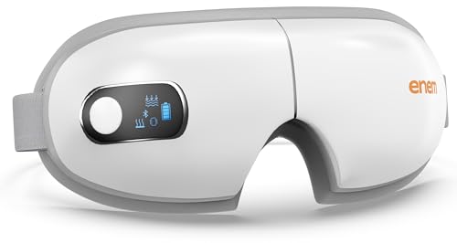 Image of Enem Eye Massager | with Lukewarm Heat | Eye Massager for Stress Relief | Reduce Eye Strain | Relief from Stress | Air Compression Massage | 5 Modes | Bluetooth | Improves Sleep (Electric Eye Massaager)