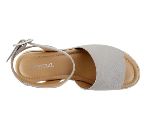 Image of Soda Topic Open Toe Buckle Ankle Strap Espadrilles Flatform Wedge Casual Sandal