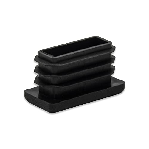 Image of Flyshop 8 Pack Black Chair Glide Inserts Plastic Plugs Rectangle Pipe Tubing End Caps 13 x 26 mm, 1 /2 inch x 1 inch