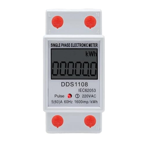 Compteur de consommation d'énergie monophasé LCD 230V Rail Din 60A
