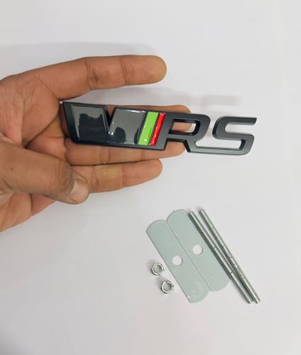 Image of Emblems for Car & Bike Metal Lo.go and Grill Me.tal Lo.go, Auto Accessories for Car Emblem 3D Badge Auto Racing Sport Sticker Grand Tourer Decal. (Black VRS Grill Logo)