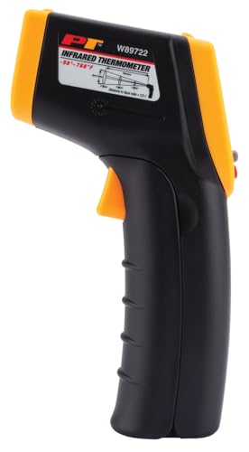 Image of Performance Tool W89722 Non-Contact Digital Laser Infrared Thermometer, Orange and Black With 12:1 Spot Ratio