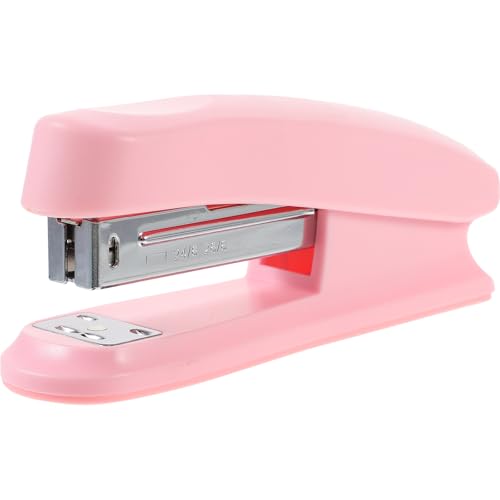 ABOOFAN Portable Handheld Stapler Small Metal Stapler Creative Desk Supplies Office Stapling Tool for Students and Office Use in Cherry Blossom Pink