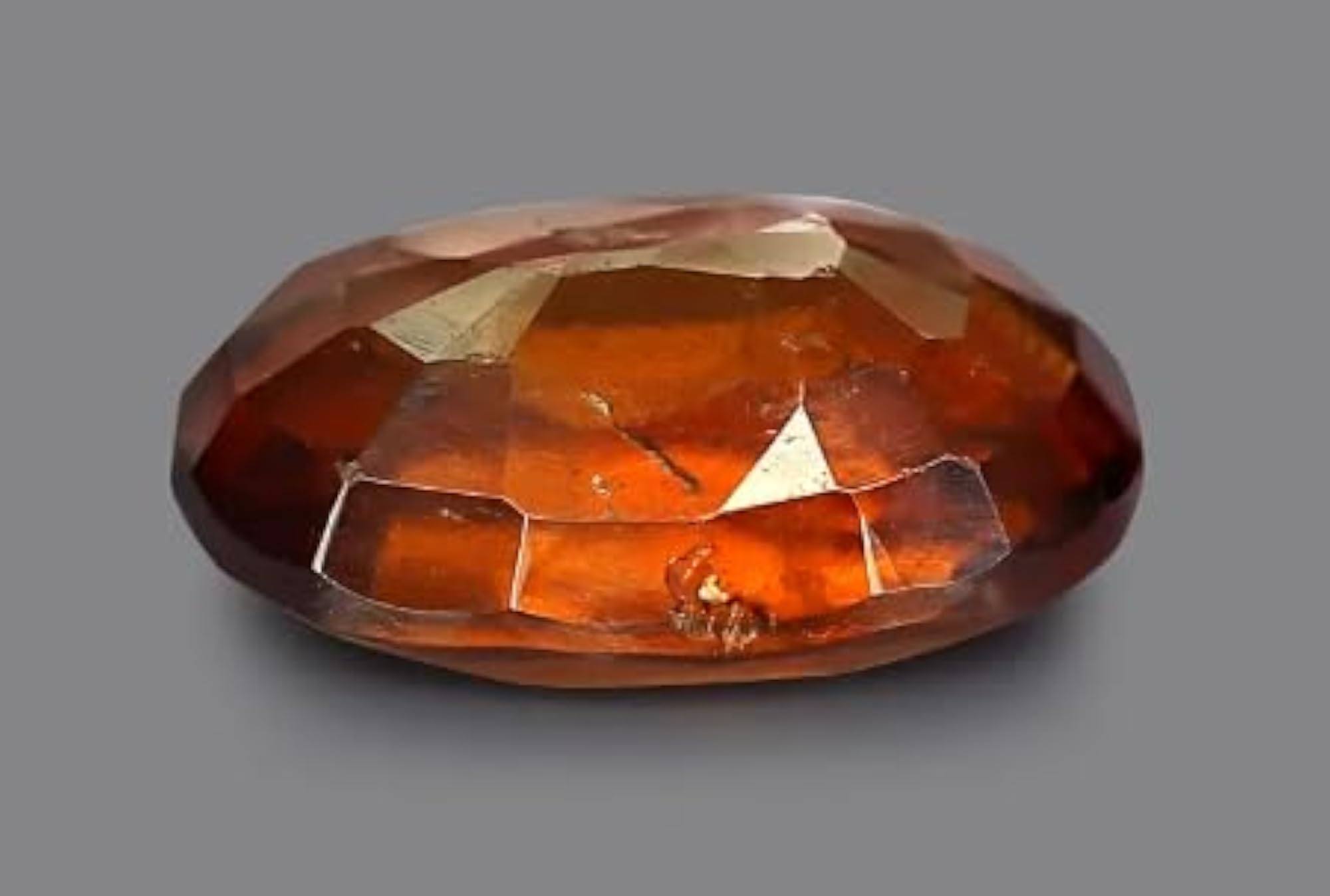Brown Hessonite Oval Shape Certified Gemstone, 5.55 Carat
