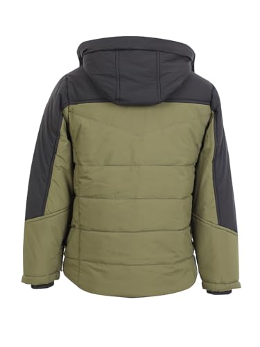 Image of Boys Winter Wear Hooded Puffer Jacket For Kids Green 4-6 Years