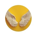 Par de imanes magnéticos redondos amarillos para nevera con alas blancas para cocina, duraderos con magnetismo duradero