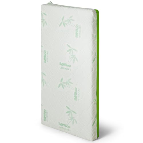 EPSELIA - Colchón para cuna de bebé de bambú ecológico, 60 x 120 x 14 cm, antiácaros y antiasfixia. Certificado EN16890:2017, tejido 3D transpirable, poliuretano Waterfoam CertiPUR™ OEKO-TEX®