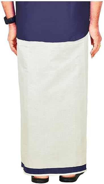 Global Men’s Traditional Cotton Dhoti with Border – Soft, Comfortable, Breathable Ethnic Wear for All Occasions