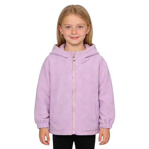 Image of LittleSpring Neutral Boys Girls Reversible Plaid Polar Fleece Jackets with Hooded Waterproof Outerwear