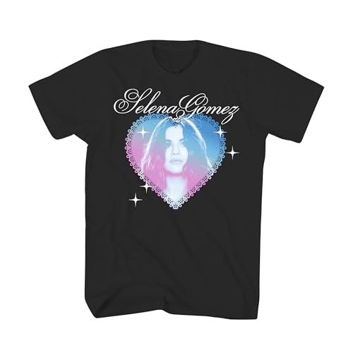 Selena Gomez T Shirt Portrait Adult Short Sleeve American Singer & Actress Pop Icon Graphic Tees Black