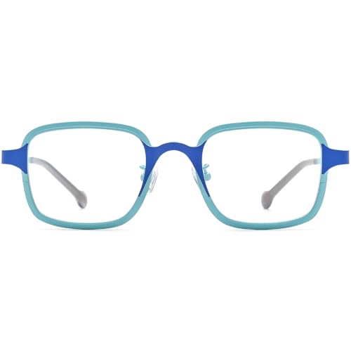 Image of FONEX Colorful Pure Titanium Glasses Frame Women Retro Round Eyeglasses