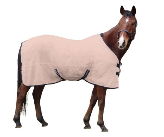 Image of TuffRider Comfy Mesh Fly Sheet | UV Protection Horse Sheet, Standard Neck, 130 Grams Breathable Polyester Mesh- Adobe Rose- 84