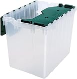 Akro-Mils KeepBox 18 Gallon Storage Container, Nesting and Stackable Plastic Storage Box with Lid Attached, Clear Tote for Garages, Closets, and Moving, 21