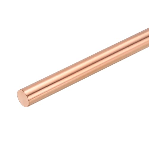 sourcing map Pure Copper Round Rod 10mm/0.39 Inch Diameter 300mm/12 Inch Length Solid Copper Rod Lathe Bar Stock for DIY Metal Craft Metal Working Hobbies