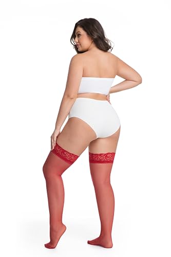 Image of Women's Lace Top Thigh High Stocking with Stay Up Silicone